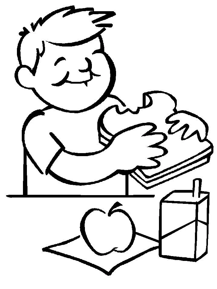 FAMILIA DESAYUNANDO Colouring Pages