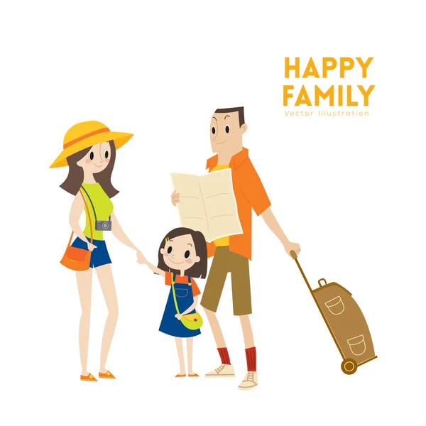 Familia feliz turista urbano moderno con listo para ilustración de ... Familia feliz turista urbano moderno con listo para ilustración de ...