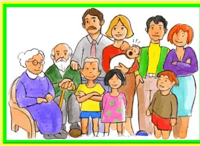 Familia para colorear en ingles - Imagui