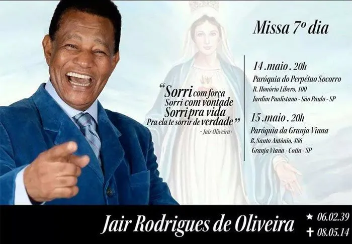 Família de Jair Rodrigues celebra missa de sétimo dia em São Paulo ... Família de Jair Rodrigues celebra missa de sétimo dia em São Paulo ...