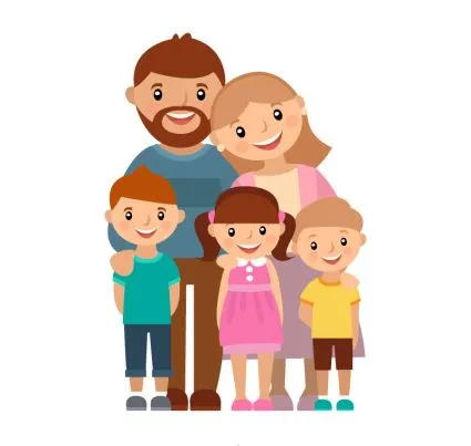Familia de material de vectores cinco dibujos animados Descarga ... Familia de material de vectores cinco dibujos animados Descarga ...