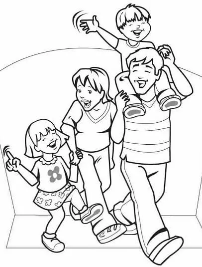 Familia nuclear para colorear en grande - Imagui