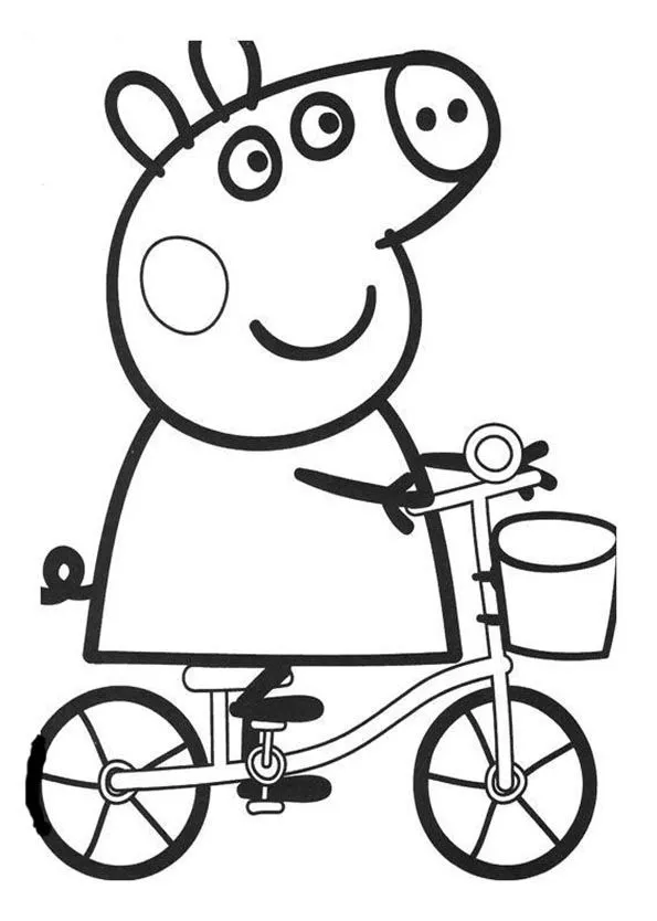 Peppa Pig en bicicleta | Dibujos para colorear e imprimir ... Peppa Pig en bicicleta | Dibujos para colorear e imprimir ...