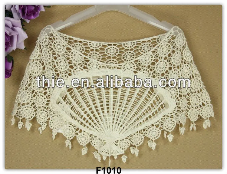 Gran fan patrón del batwing único encaje de algodón crochet ...