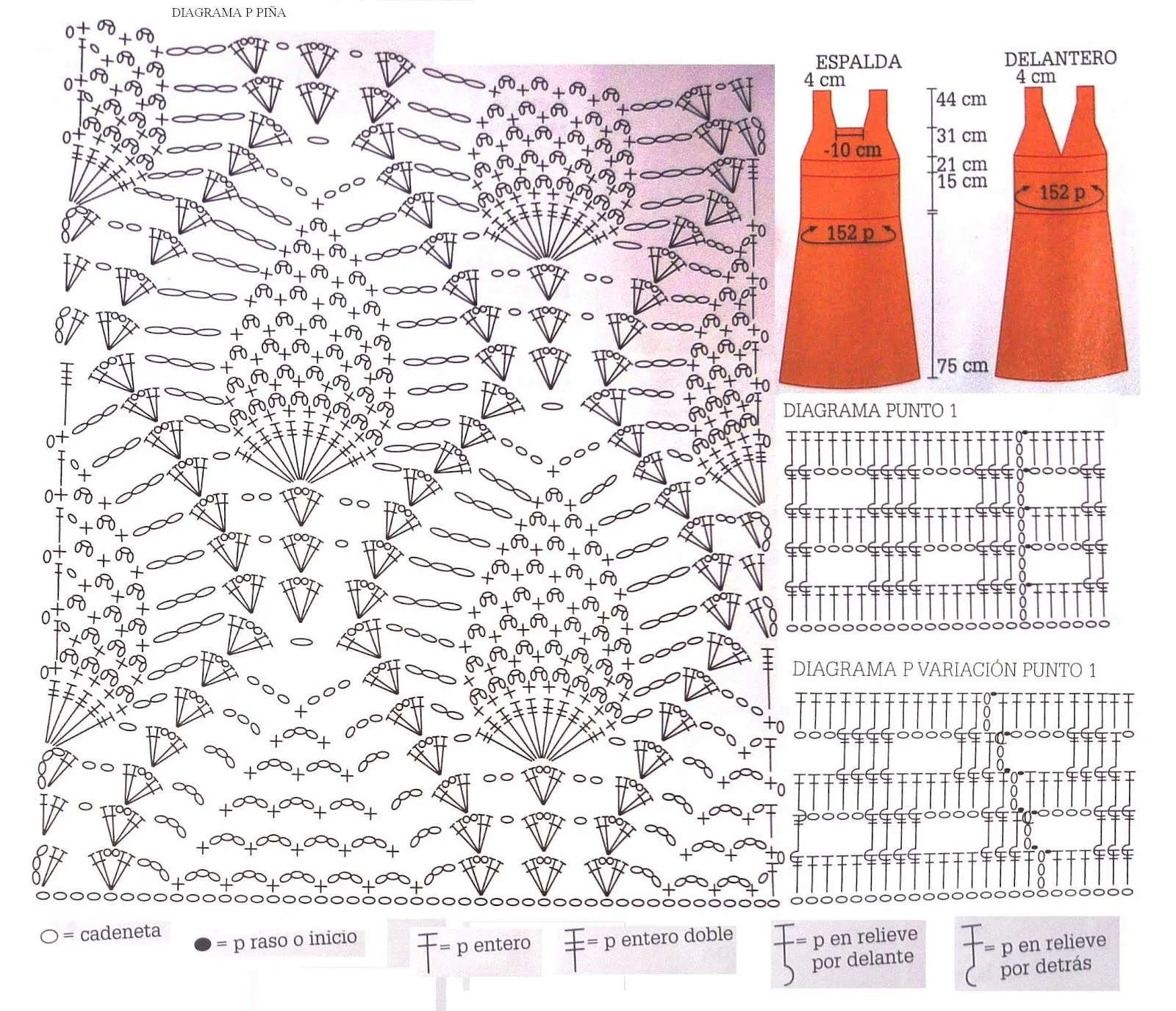 Patrones de Tejido Gratis: Vestido con punto piña Patrones de Tejido Gratis: Vestido con punto piña