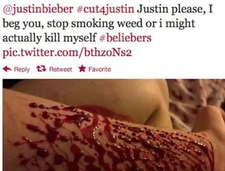 Fanáticas de Justin Bieber se cortan para que deje la marihuana ... Fanáticas de Justin Bieber se cortan para que deje la marihuana ...