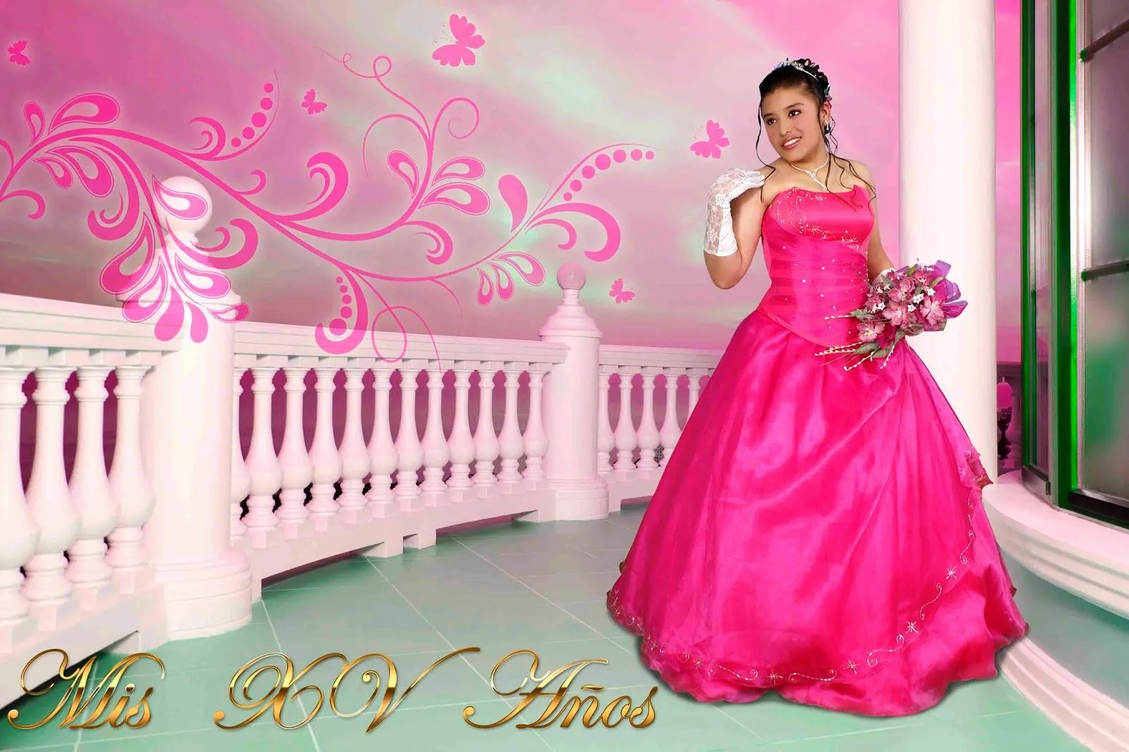 Fantasias en psd: Fantasia floral de XV Años Fantasias en psd: Fantasia floral de XV Años