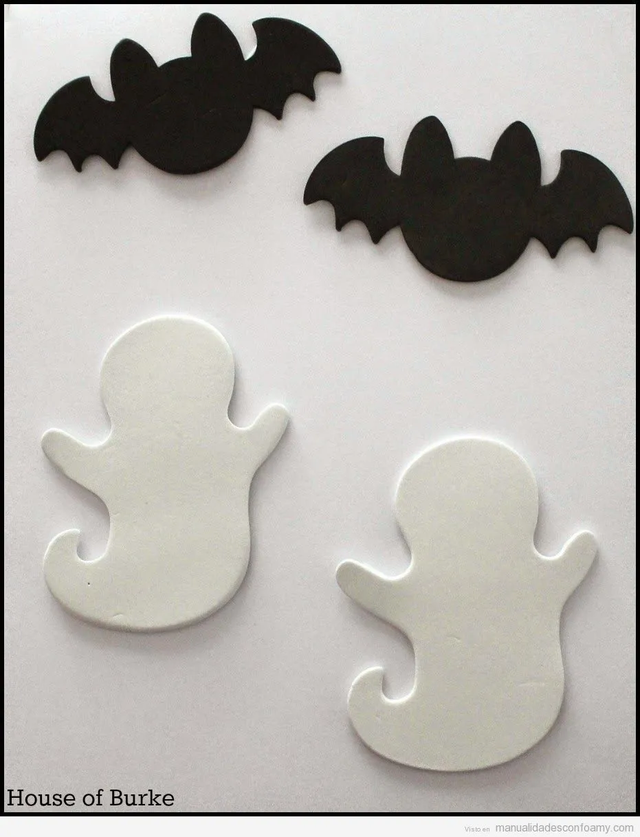 Fantasmas y murciélagos de goma eva, manualidades fáciles y divertidas para Halloween • Manualidades con Foamy Fantasmas y murciélagos de goma eva, manualidades fáciles y divertidas para Halloween • Manualidades con Foamy
