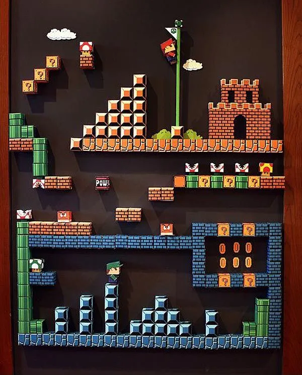 Fantastic 8-Bit Super Mario Paper Craft Magnetic Board |Gadgetsin Fantastic 8-Bit Super Mario Paper Craft Magnetic Board |Gadgetsin