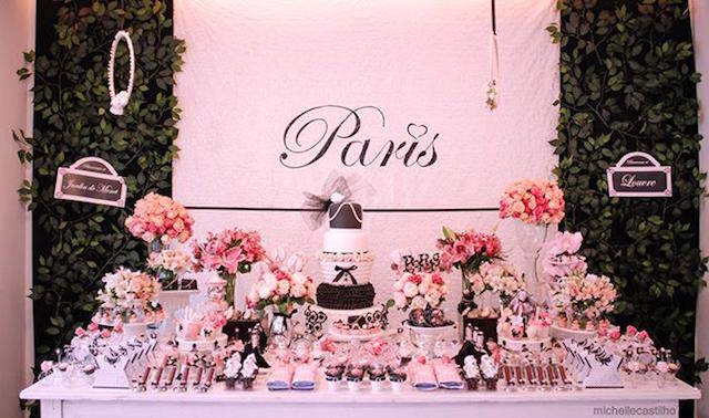Fantástica decoración de cumpleaños de París Fantástica decoración de cumpleaños de París