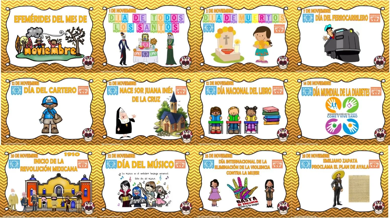 Fantásticos diseños de las efemérides del mes de noviembre | Material  Educativo