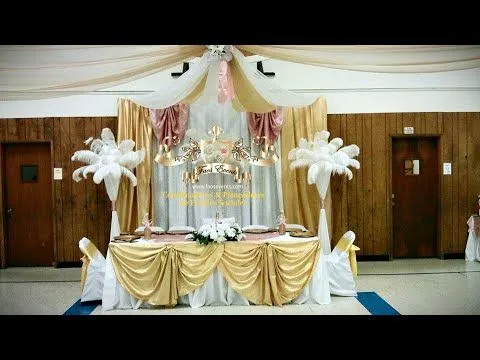 Faos Events decoracion color dorado y rosa - YouTube