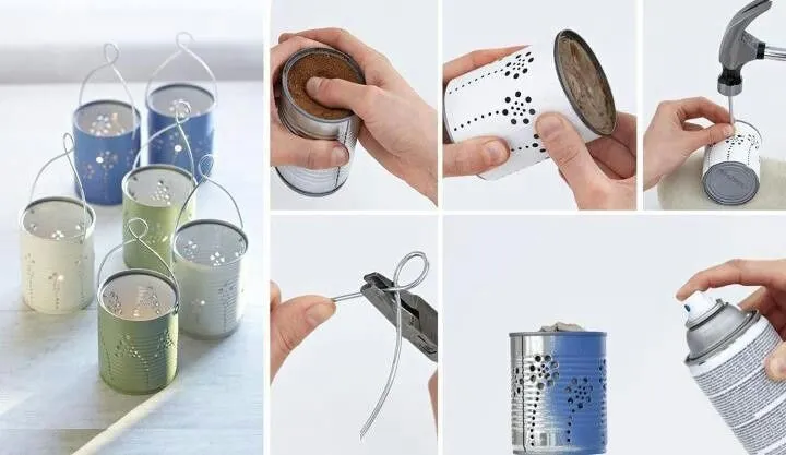 Faroles con Latas de arvejas | Matri negra | Pinterest