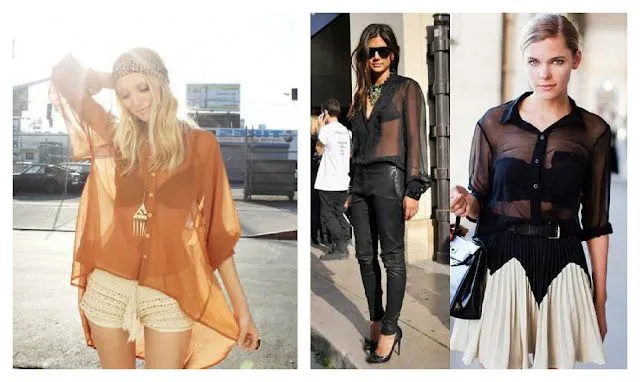 QUE USAR DEBAJO DE BLUSAS TRANSPARENTES.