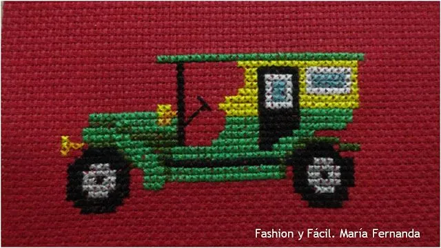 Fashion y Fácil DIY: Carros antiguos bordados en punto de cruz ...