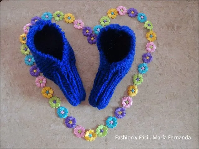 Fashion y Fácil DIY: Slippers tejidas fáciles con dos agujas ... Fashion y Fácil DIY: Slippers tejidas fáciles con dos agujas ...