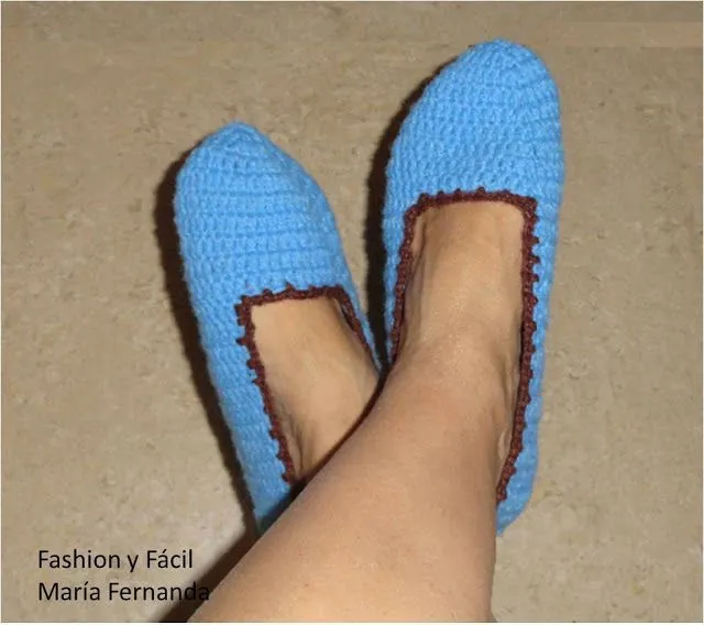 Fashion y Fácil DIY: Cómo tejer slippers, pantuflas o babuchas ... Fashion y Fácil DIY: Cómo tejer slippers, pantuflas o babuchas ...