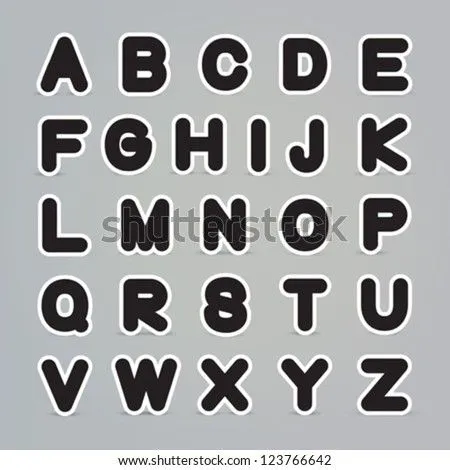 Fat Bold Cartoon Alphabet Design Vector - 123766642 : Shutterstock