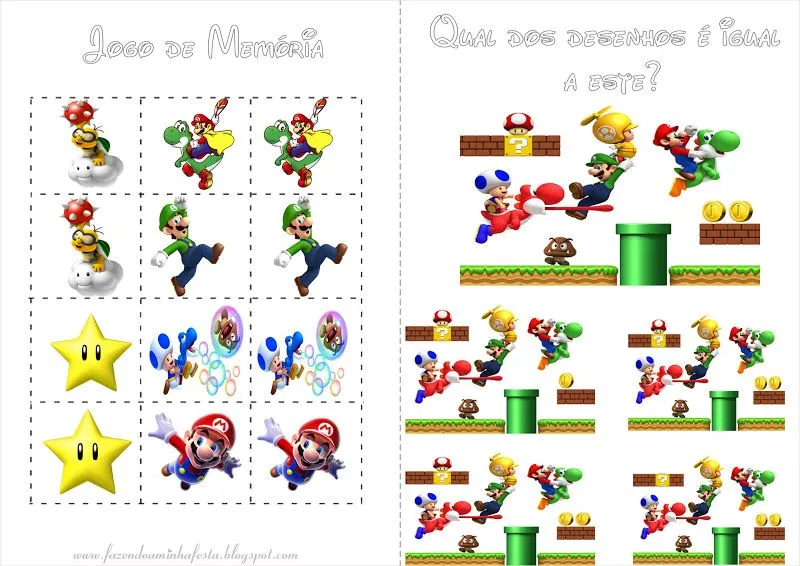 Fazendo a Nossa Festa - Colorir: Mario Bros - Livrinho de Atividades! Fazendo a Nossa Festa - Colorir: Mario Bros - Livrinho de Atividades!
