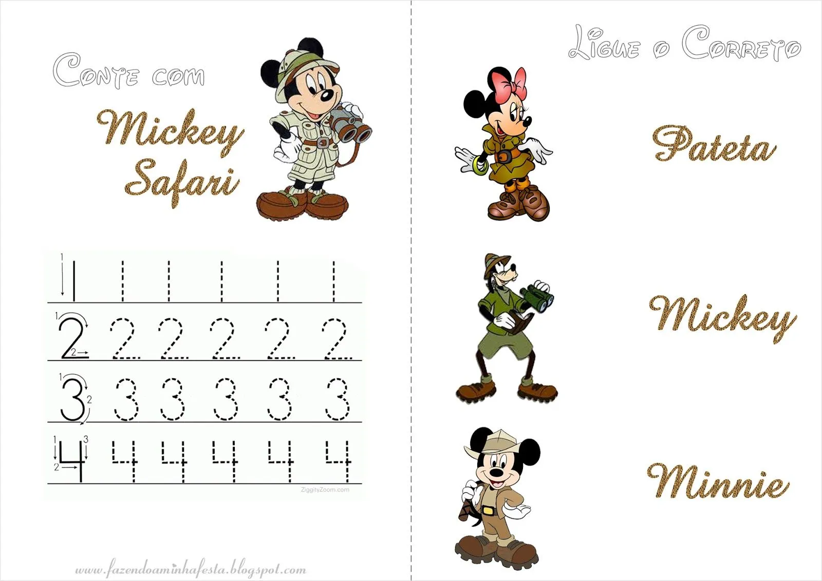 Fazendo a Nossa Festa - Colorir: Mickey Safari - Livrinho de Colorir! Fazendo a Nossa Festa - Colorir: Mickey Safari - Livrinho de Colorir!