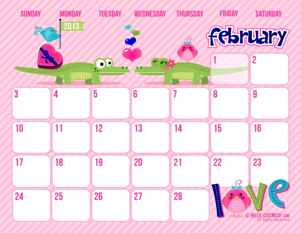Calendario mes febrero 2013 - Imagui