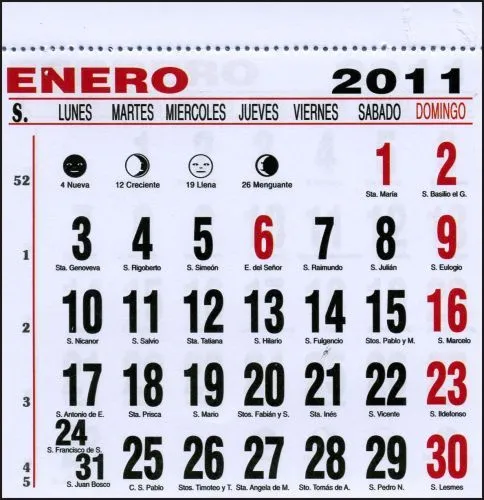Calendario 2011 por semanas - Imagui