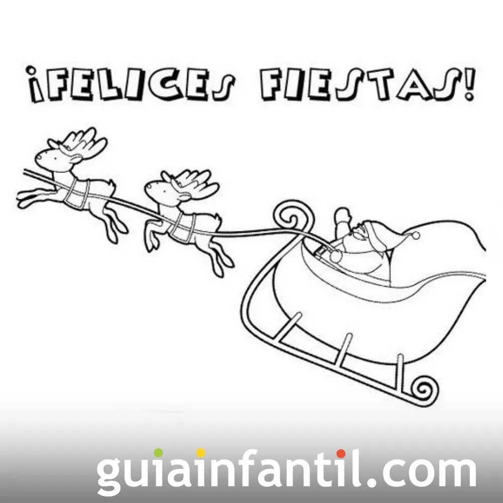 Felicitación de Navidad para colorear