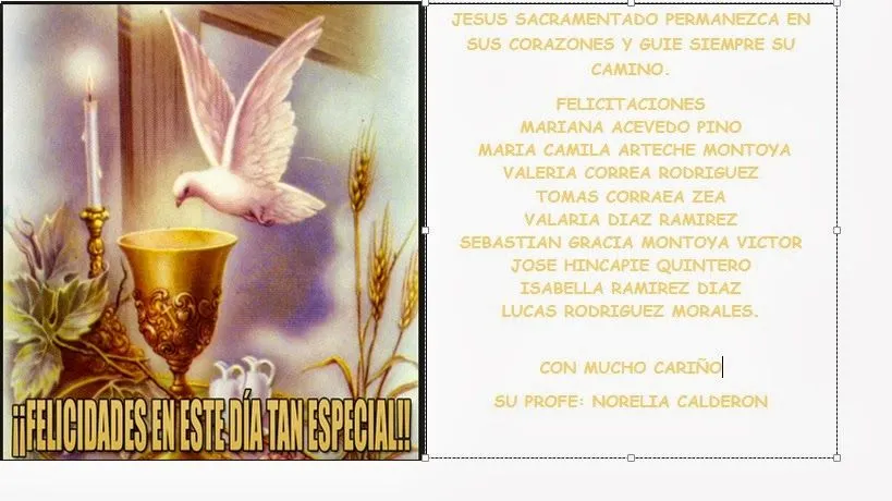 Felicitaciones de primera comunión - Imagui