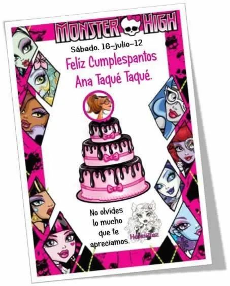 Felicitaciones de cumpleaños de las monster high - Imagui