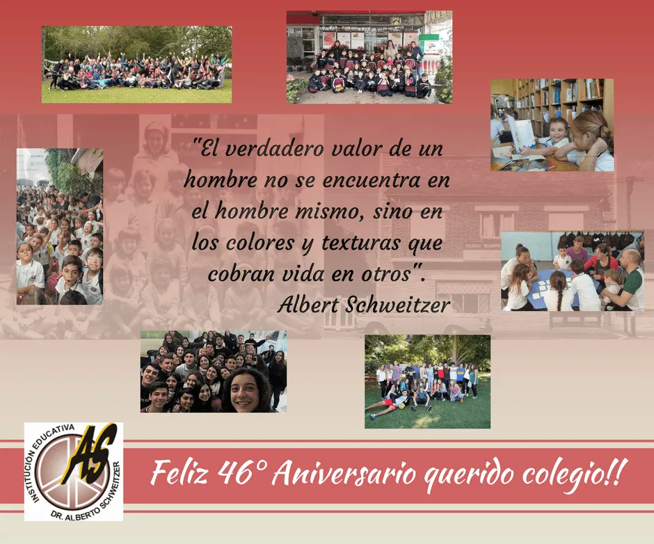 Feliz 46° Aniversario, querido colegio!! – Colegio Albert Schweitzer – Mar del Plata Feliz 46° Aniversario, querido colegio!! – Colegio Albert Schweitzer – Mar del Plata