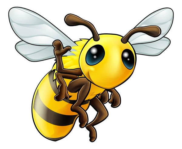 Feliz agitando abeja de dibujos animados — Vector stock © Krisdog ...