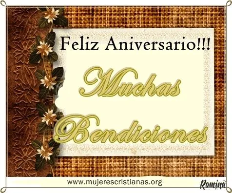 Feliz Aniversario!!! Muchas Bendiciones : Imagenes Cristianas para ... Feliz Aniversario!!! Muchas Bendiciones : Imagenes Cristianas para ...