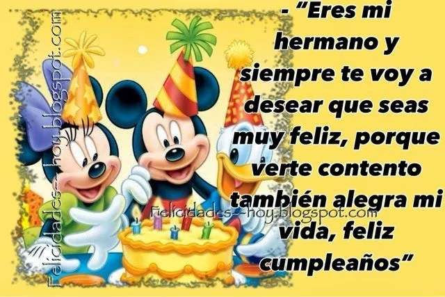 Tarjetas de Feliz Cumpleaños : Feliz cumpleaños hermanó