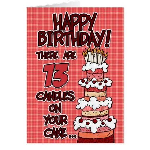 Feliz cumpleaños - 13 años tarjeta de felicitación | Zazzle