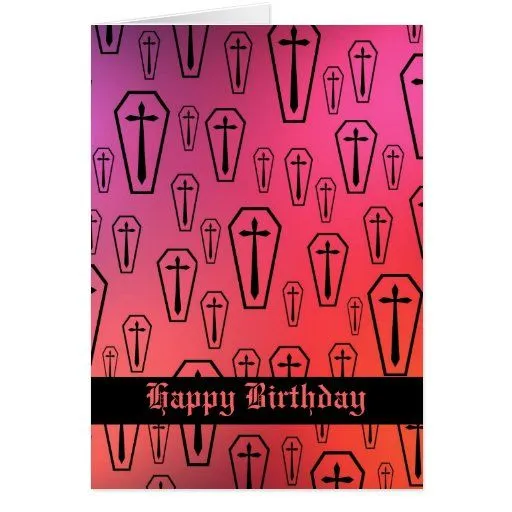 Feliz cumpleaños de los ataúdes góticos coloridos tarjeton | Zazzle Feliz cumpleaños de los ataúdes góticos coloridos tarjeton | Zazzle