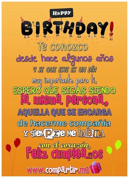 feliz cumpleaños para dedicar a una amigo o amiga | ŦĔĹĨŹ ...