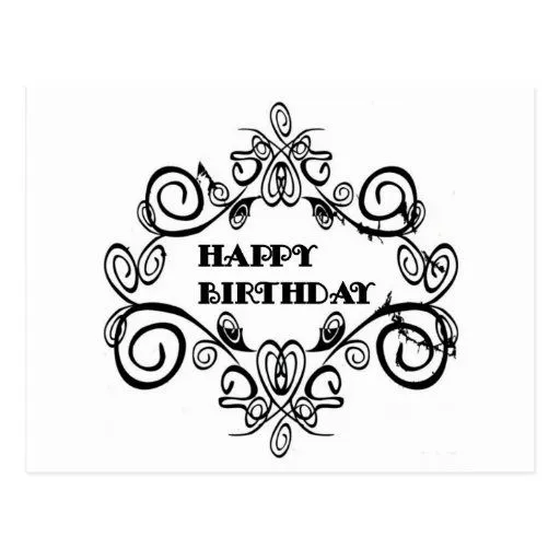 Feliz cumpleaños elegante blanco y negro postal | Zazzle Feliz cumpleaños elegante blanco y negro postal | Zazzle