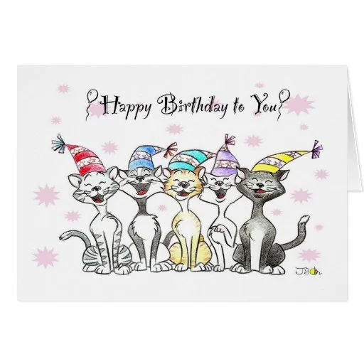 Feliz cumpleaños (gatos del canto) felicitaciones de Zazzle. Feliz cumpleaños (gatos del canto) felicitaciones de Zazzle.