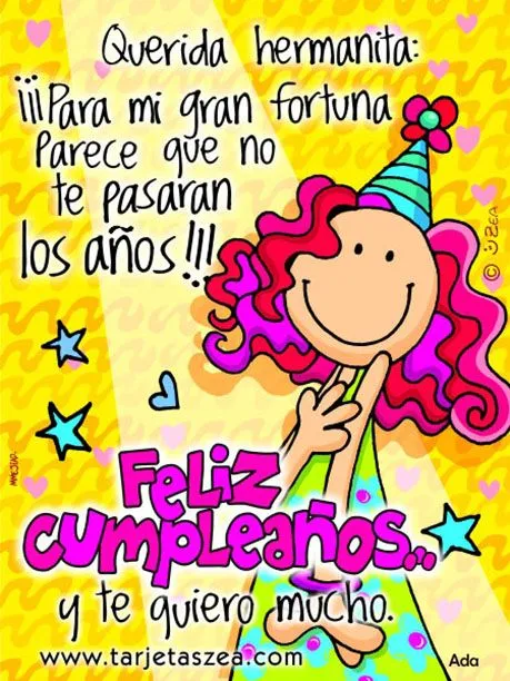 Feliz Cumpleaños Hermana - ツ Tarjetas y Postales para Desear un ...