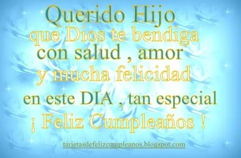 Feliz cumpleaños querido hijo - Imagui