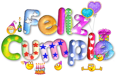 Feliz cumpleaños letras gif - Imagui