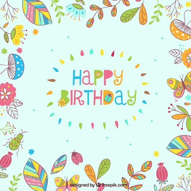 Feliz cumpleaños, marco floral | Descargar Vectores gratis Feliz cumpleaños, marco floral | Descargar Vectores gratis