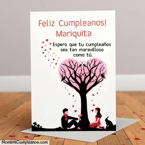 Feliz Cumpleaños Mariquita Tartas, Tarjetas, Deseos