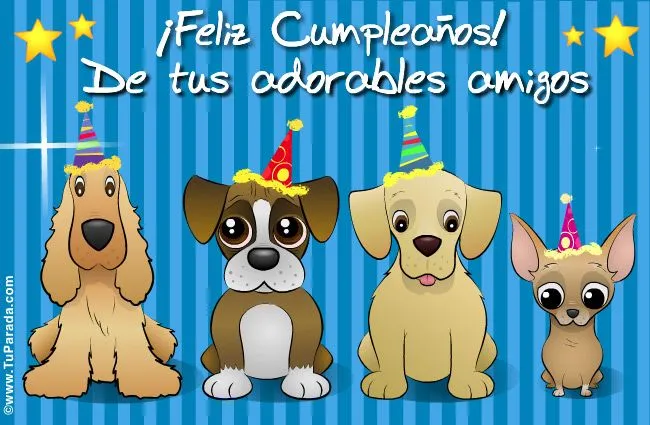 Feliz Cumpleaños con perritos. Cumpleaños, ver tarjetas, postales ...