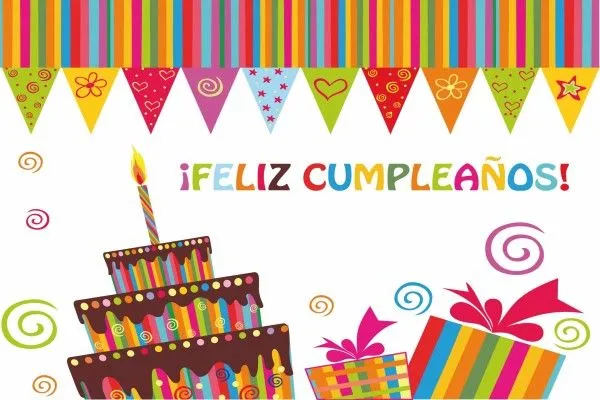 Feliz Cumpleaños! con una tarta y regalos (44997)