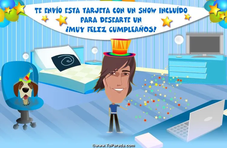 Feliz cumpleaños tecno, Cumpleaños, tarjetas