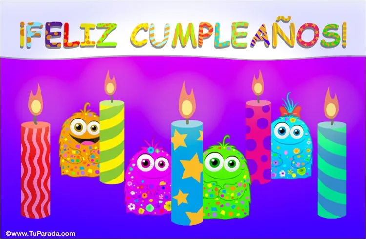 Feliz cumpleaños con velas decoradas. Todos Locos, ver tarjetas ...