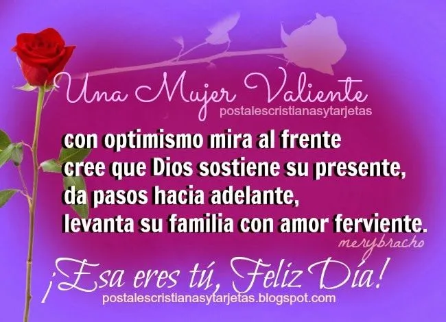 Feliz Día, Mujer Valiente | Postales Cristianas y Tarjetas