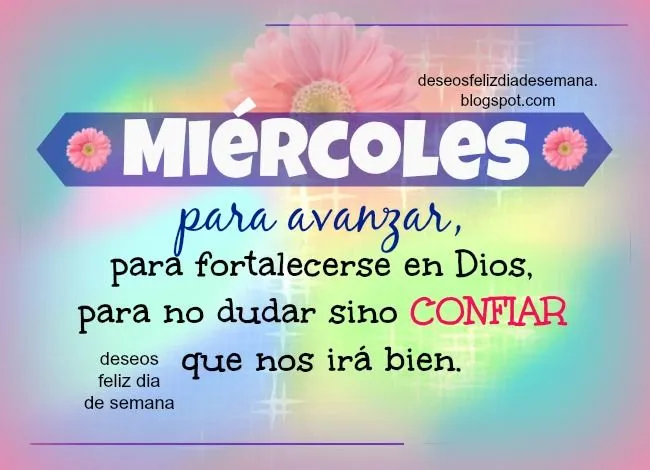 Feliz Miércoles para ser fuertes en Dios | Deseos Feliz Día de Semana