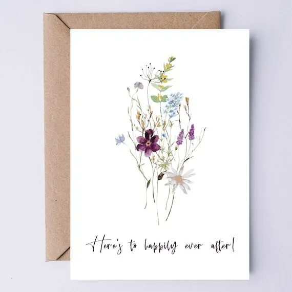 Por un feliz para siempre Tarjeta de boda imprimible / - Etsy México